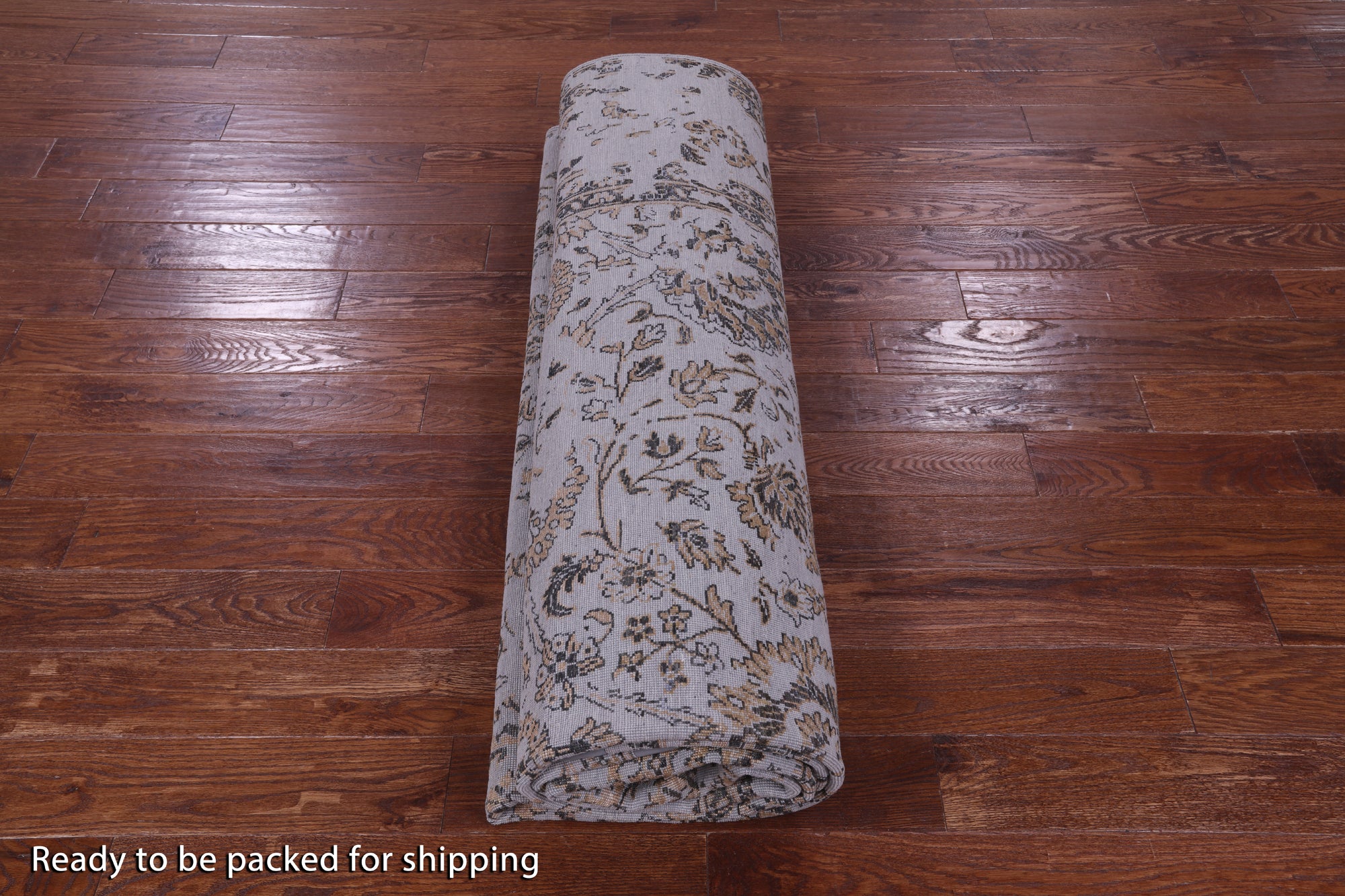 Grey Persian Tabriz Hand Knotted Wool & Silk Rug - 8' 11" X 12' 0" - Golden Nile