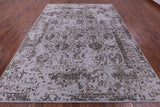 Grey Persian Tabriz Hand Knotted Wool & Silk Rug - 8' 11" X 12' 0" - Golden Nile