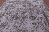 Grey Persian Tabriz Hand Knotted Wool & Silk Rug - 8' 11" X 12' 0" - Golden Nile
