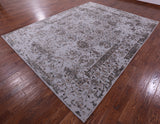 Grey Persian Tabriz Hand Knotted Wool & Silk Rug - 8' 11" X 12' 0" - Golden Nile