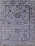Grey Persian Tabriz Handmade Wool & Silk Rug - 9' 0" X 11' 10" - Golden Nile