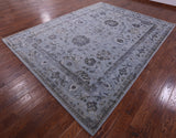 Grey Persian Tabriz Handmade Wool & Silk Rug - 9' 0" X 11' 10" - Golden Nile