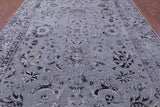 Grey Persian Handmade Wool & Silk Rug - 8' 9" X 12' 1" - Golden Nile