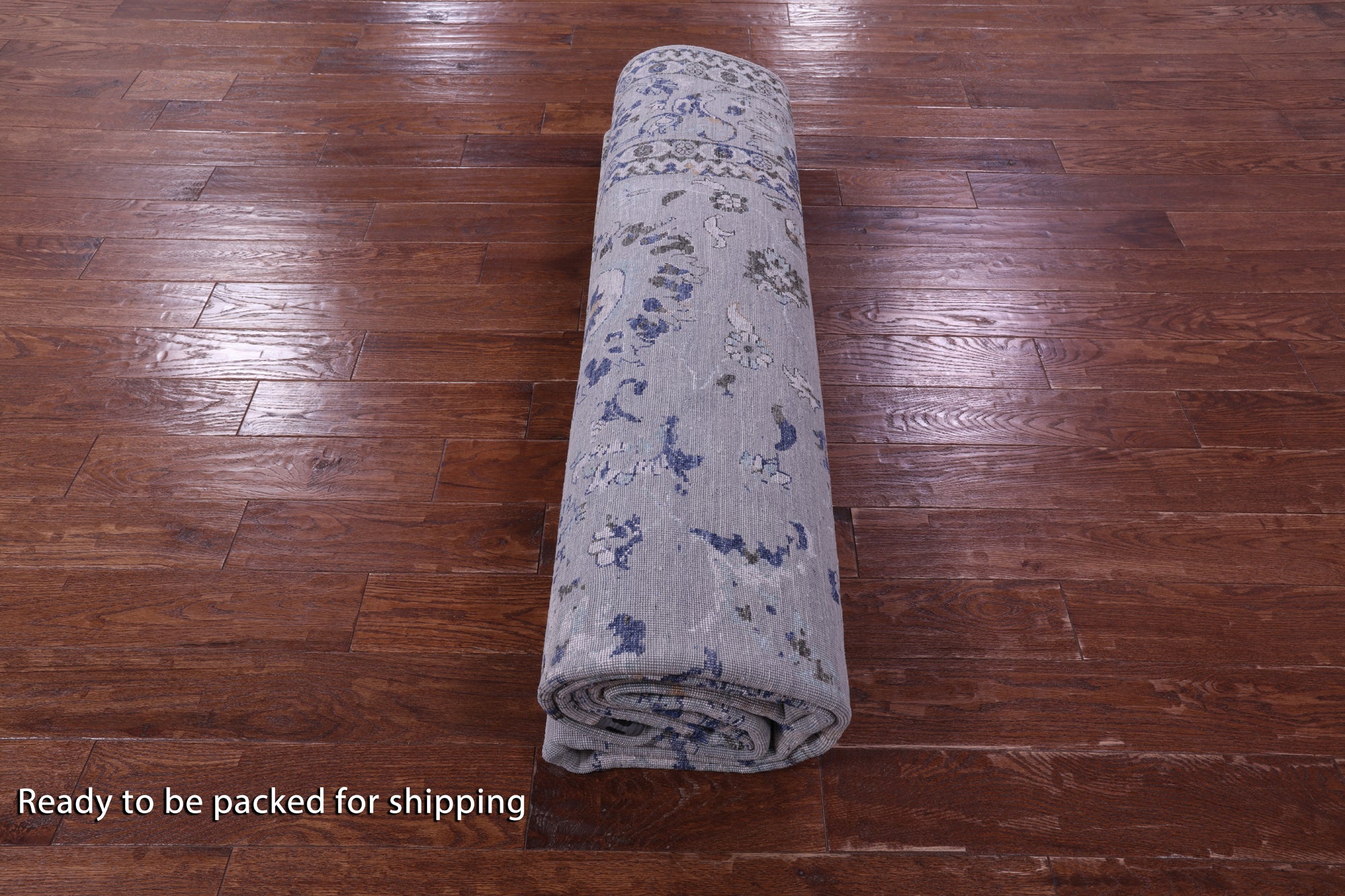Grey Persian Tabriz Hand Knotted Wool & Silk Rug - 8' 11" X 11' 9" - Golden Nile