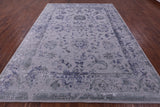 Grey Persian Tabriz Hand Knotted Wool & Silk Rug - 8' 10" X 11' 10" - Golden Nile