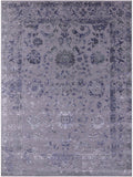 Grey Persian Tabriz Hand Knotted Wool & Silk Rug - 8' 10" X 11' 10" - Golden Nile