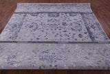 Grey Persian Tabriz Hand Knotted Wool & Silk Rug - 8' 10" X 11' 10" - Golden Nile