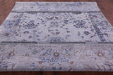 Grey Persian Tabriz Hand Knotted Wool & Silk Rug - 8' 8" X 11' 10" - Golden Nile
