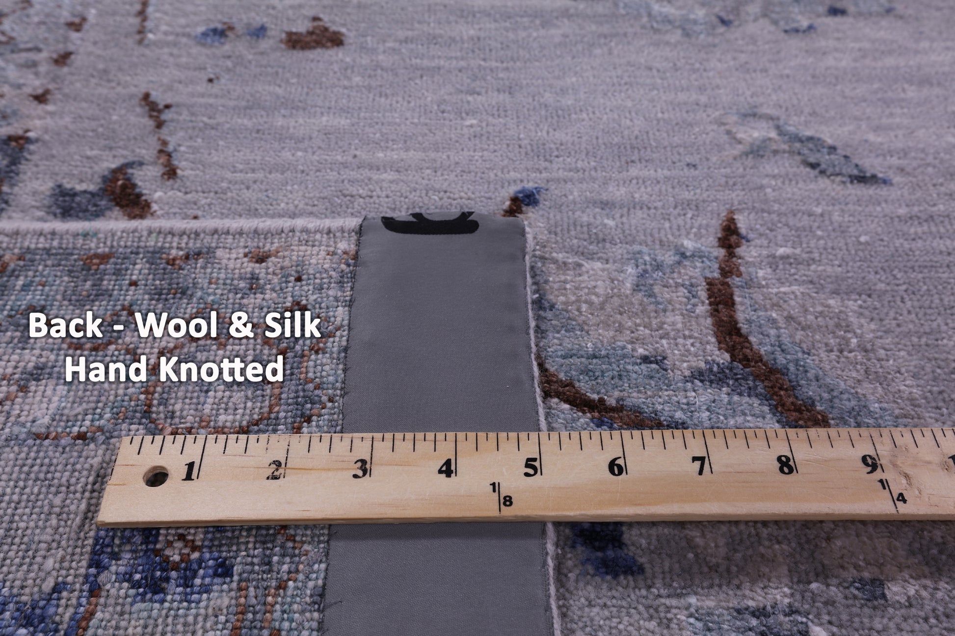 Grey Persian Tabriz Hand Knotted Wool & Silk Rug - 8' 8" X 11' 10" - Golden Nile