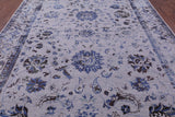 Grey Persian Tabriz Handmade Wool & Silk Rug - 8' 11" X 11' 11" - Golden Nile