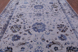Grey Persian Tabriz Handmade Wool & Silk Rug - 8' 11" X 11' 11" - Golden Nile