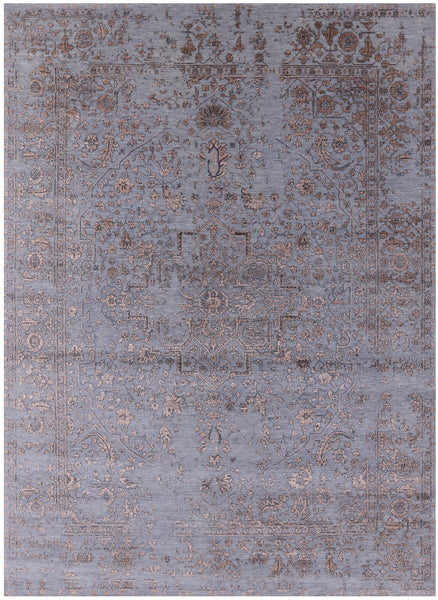 Persian Fine Serapi Hand Knotted Wool & Silk Rug - 8' 11" X 11' 10" - Golden Nile