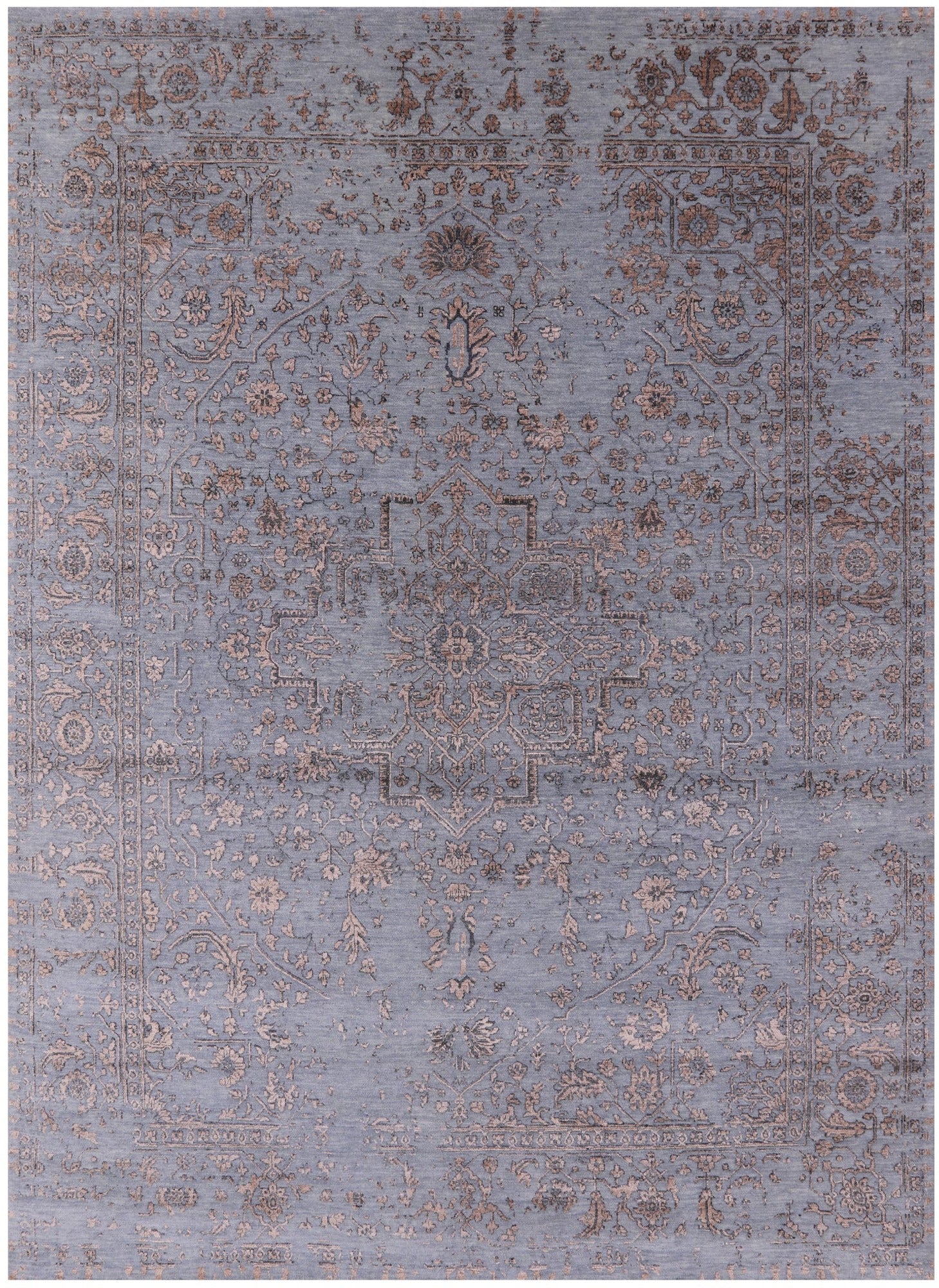 Persian Fine Serapi Hand Knotted Wool & Silk Rug - 8' 11" X 11' 10" - Golden Nile