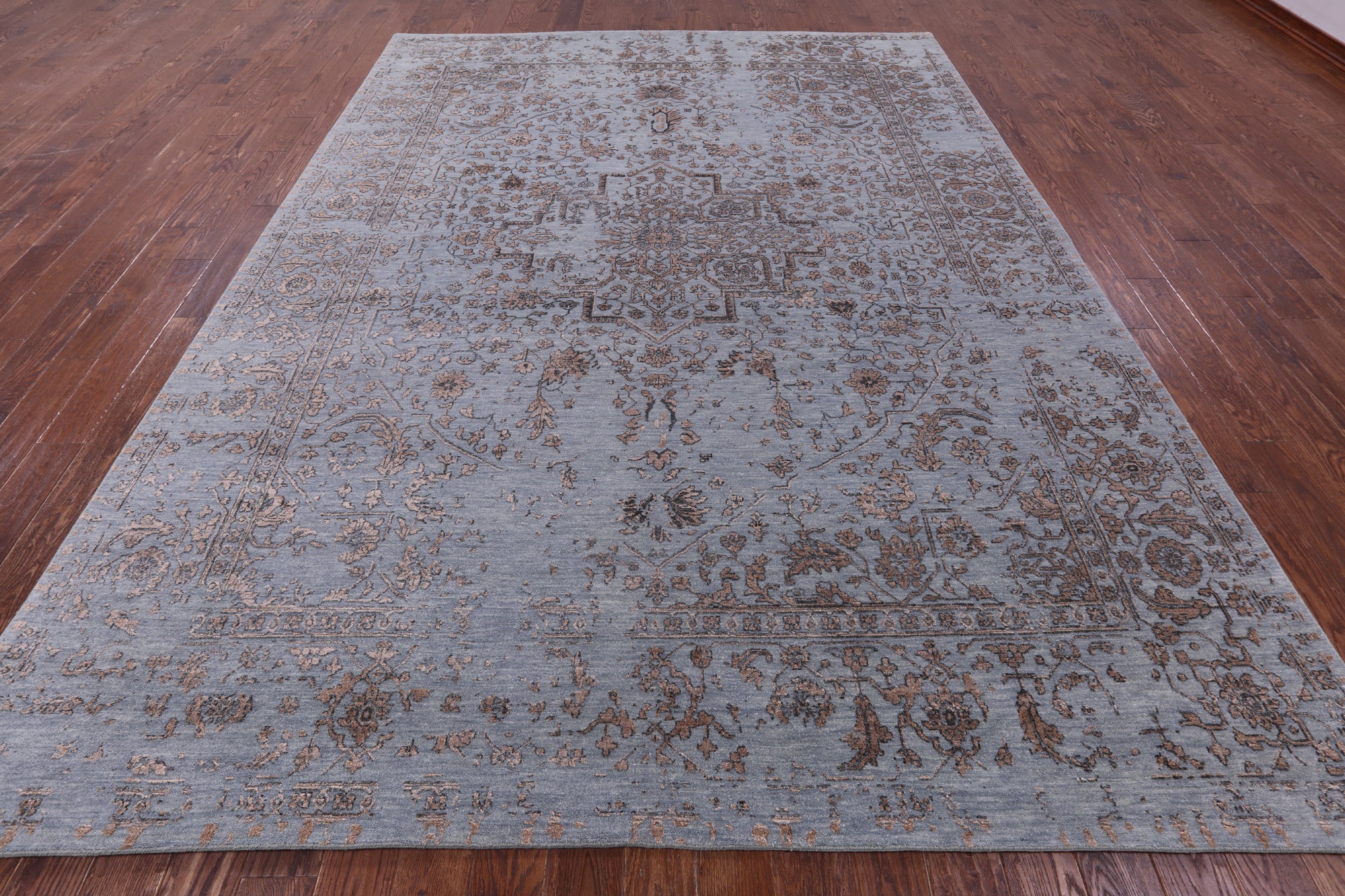 Persian Fine Serapi Hand Knotted Wool & Silk Rug - 8' 11" X 11' 10" - Golden Nile