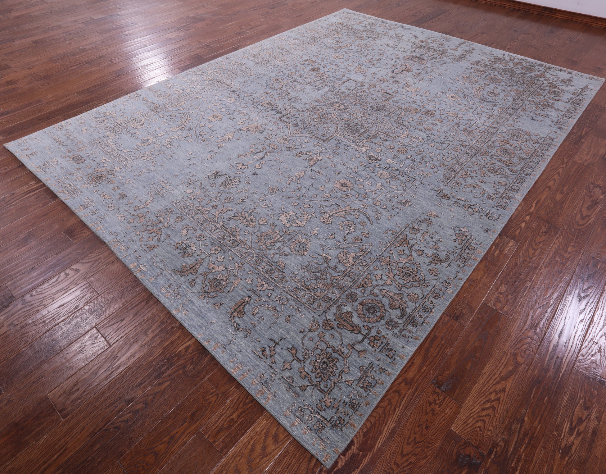 Persian Fine Serapi Hand Knotted Wool & Silk Rug - 8' 11" X 11' 10" - Golden Nile