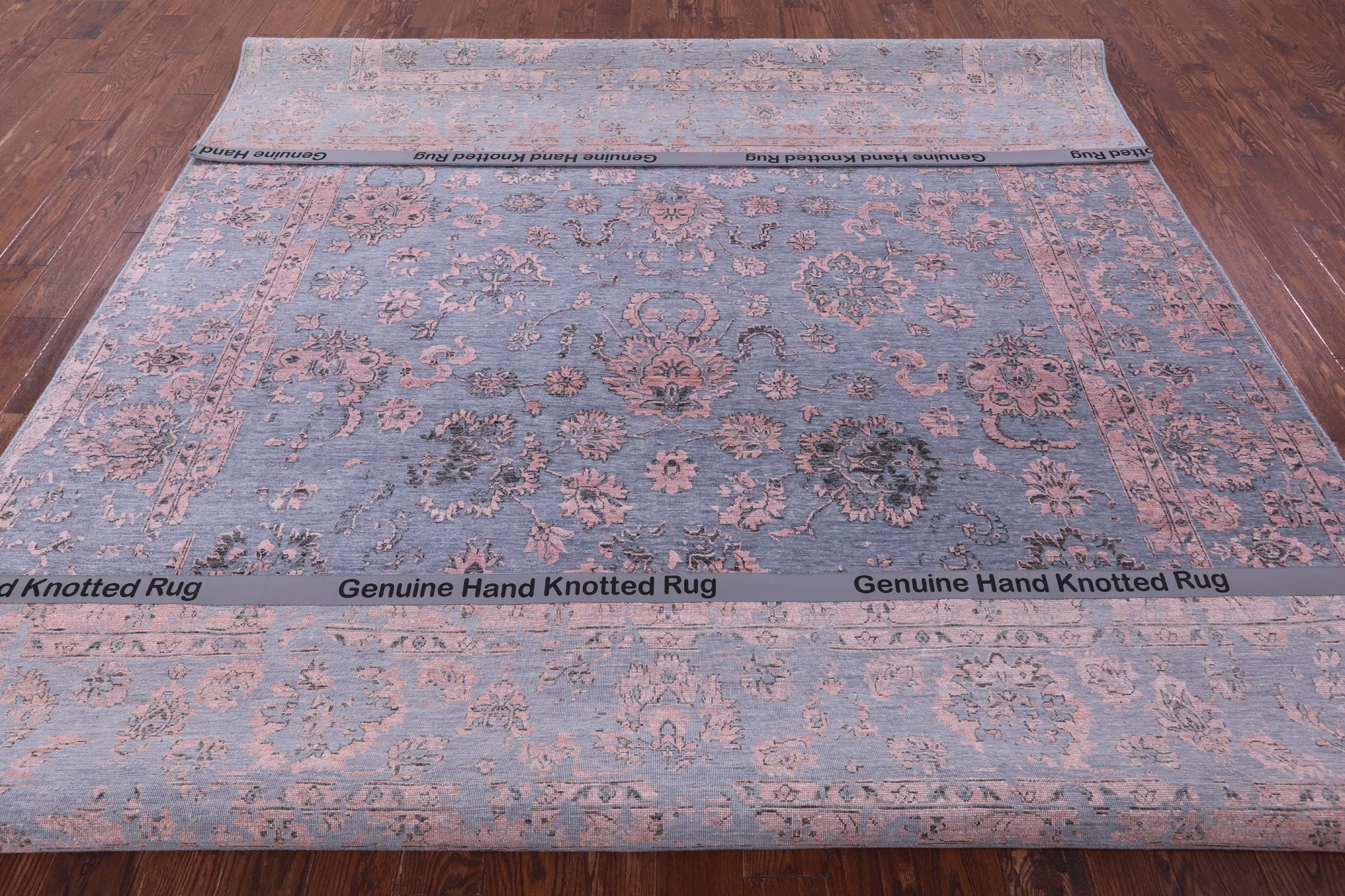 Grey Persian Tabriz Hand Knotted Wool & Silk Rug - 9' 0" X 11' 10" - Golden Nile