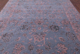 Grey Persian Tabriz Hand Knotted Wool & Silk Rug - 9' 0" X 11' 10" - Golden Nile