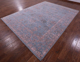 Grey Persian Tabriz Hand Knotted Wool & Silk Rug - 9' 0" X 11' 10" - Golden Nile