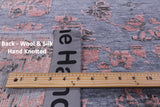 Grey Persian Tabriz Hand Knotted Wool & Silk Rug - 9' 0" X 11' 10" - Golden Nile