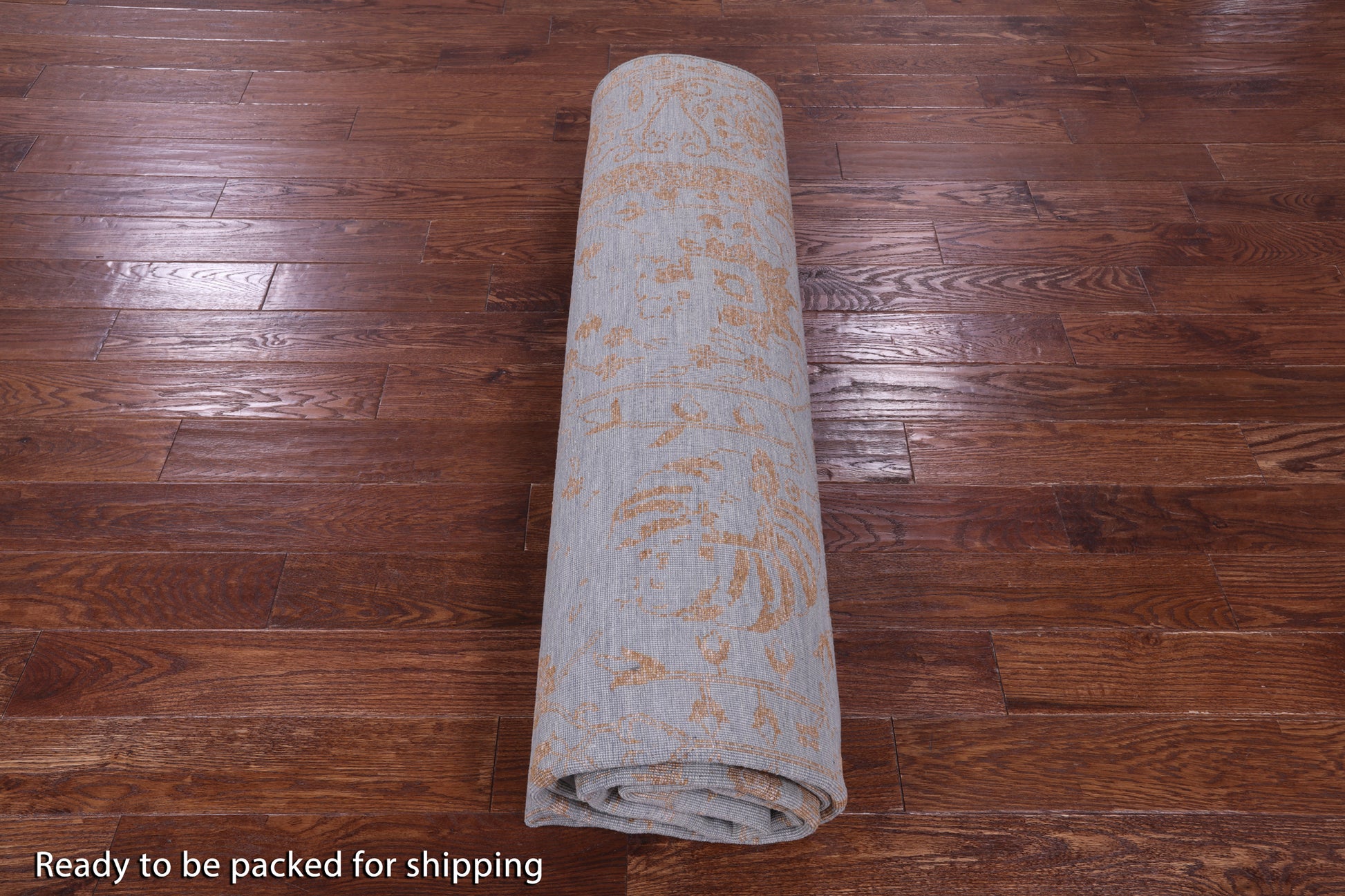 Grey Persian Tabriz Hand Knotted Wool & Silk Rug - 9' 0" X 12' 2" - Golden Nile