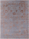 Grey Persian Tabriz Hand Knotted Wool & Silk Rug - 9' 0" X 12' 2" - Golden Nile