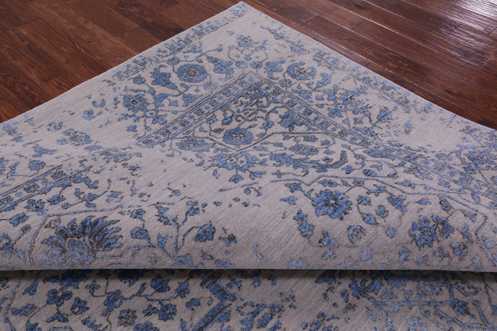 Ivory Persian Fine Serapi Hand Knotted Wool & Silk Rug - 8' 10" X 11' 9" - Golden Nile
