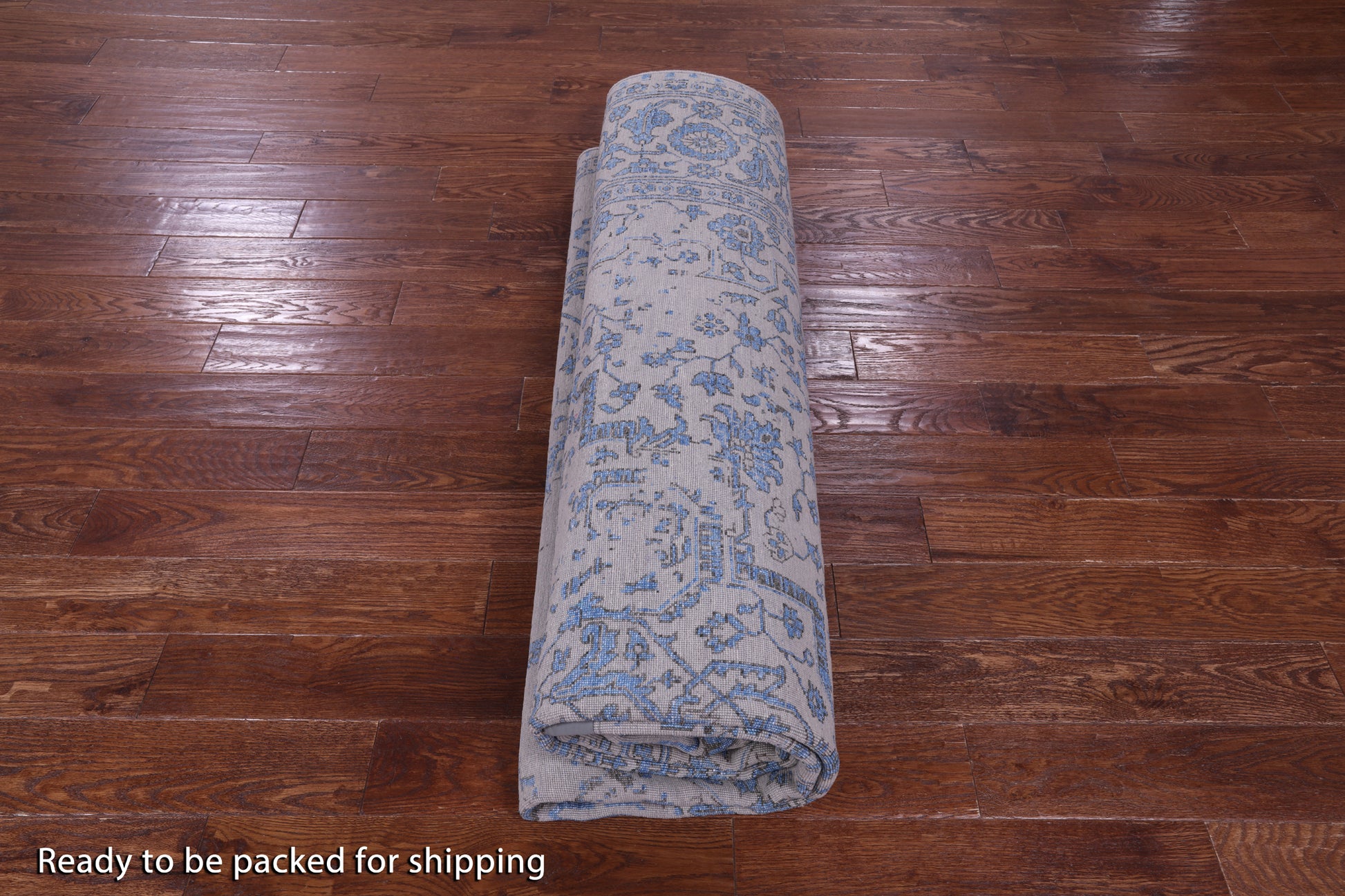 Ivory Persian Fine Serapi Hand Knotted Wool & Silk Rug - 8' 10" X 11' 11" - Golden Nile