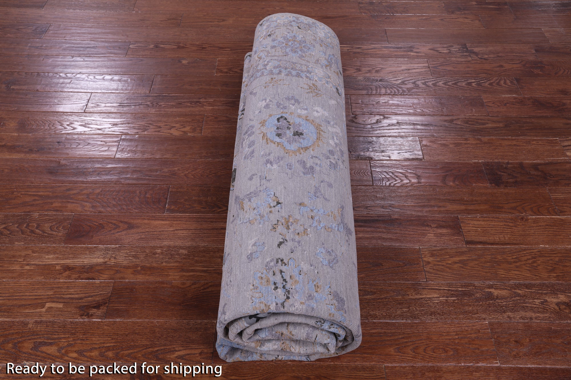 Grey Persian Tabriz Hand Knotted Wool & Silk Rug - 8' 10" X 11' 8" - Golden Nile