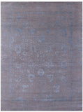 Grey Persian Tabriz Hand Knotted Wool & Silk Rug - 9' 0" X 12' 0" - Golden Nile