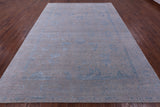 Grey Persian Tabriz Hand Knotted Wool & Silk Rug - 9' 0" X 12' 0" - Golden Nile