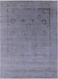 Grey Persian Tabriz Hand Knotted Wool & Silk Rug - 8' 10" X 12' 1" - Golden Nile