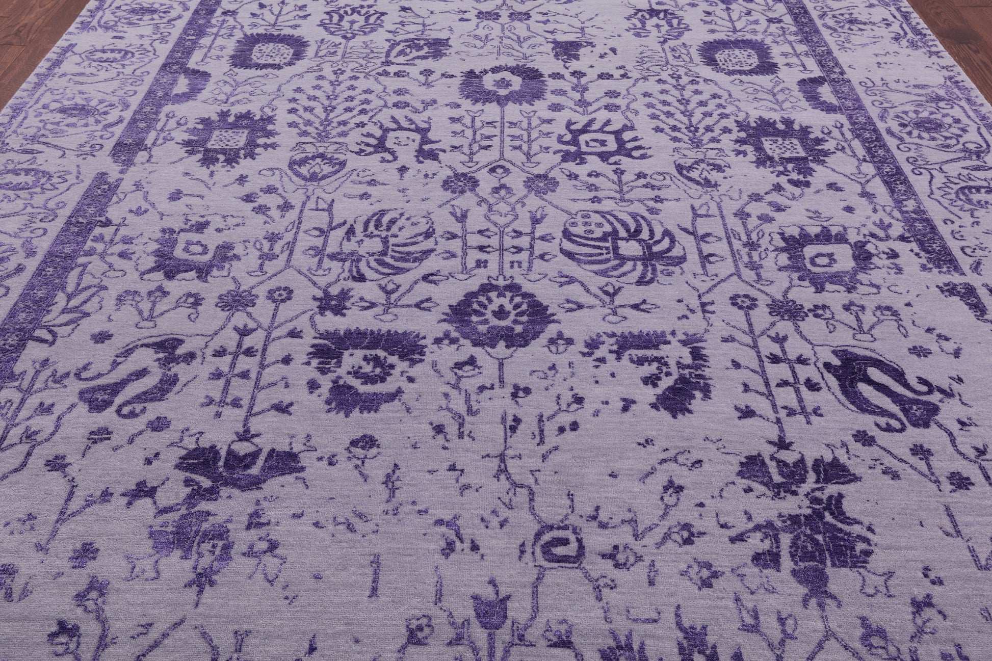 Grey Persian Tabriz Hand Knotted Wool & Silk Rug - 8' 7" X 11' 8" - Golden Nile