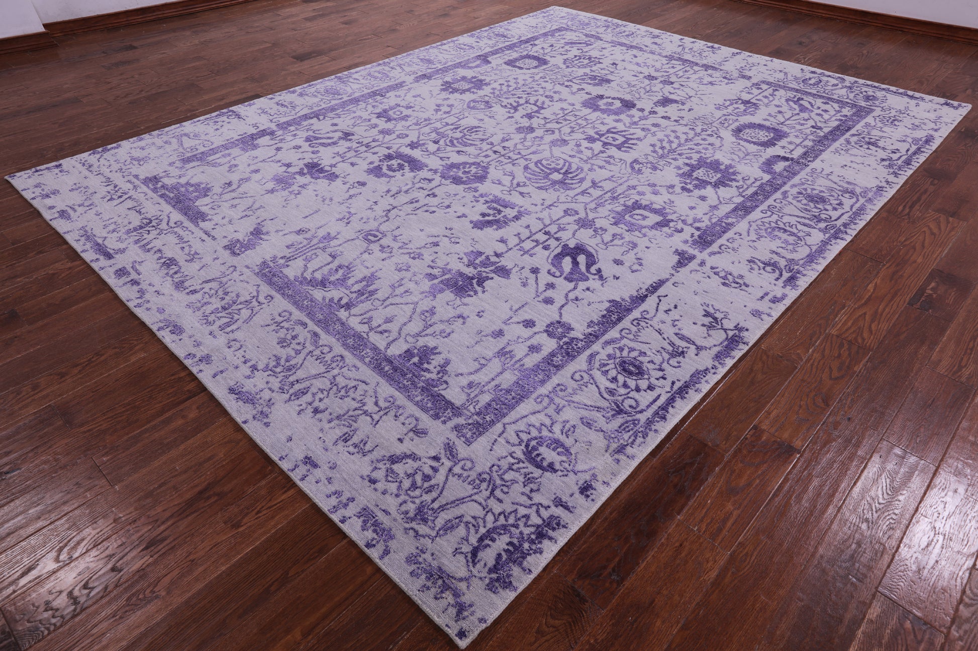 Grey Persian Tabriz Hand Knotted Wool & Silk Rug - 8' 7" X 11' 8" - Golden Nile