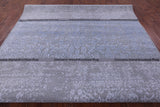 Grey Persian Handmade Wool & Silk Rug - 9' 0" X 12' 0" - Golden Nile