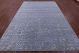 Grey Persian Handmade Wool & Silk Rug - 9' 0" X 12' 0" - Golden Nile
