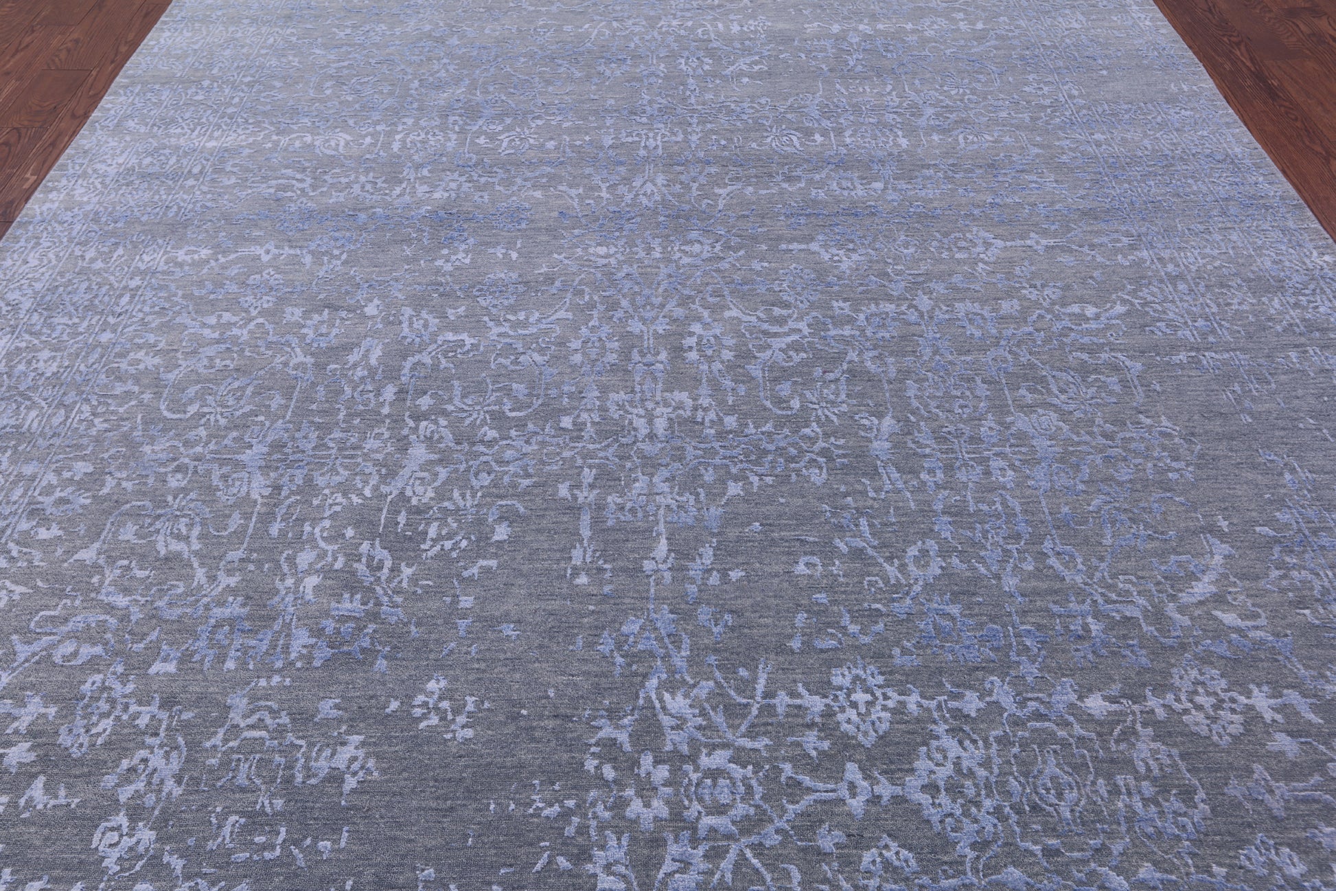 Grey Persian Handmade Wool & Silk Rug - 9' 0" X 12' 0" - Golden Nile