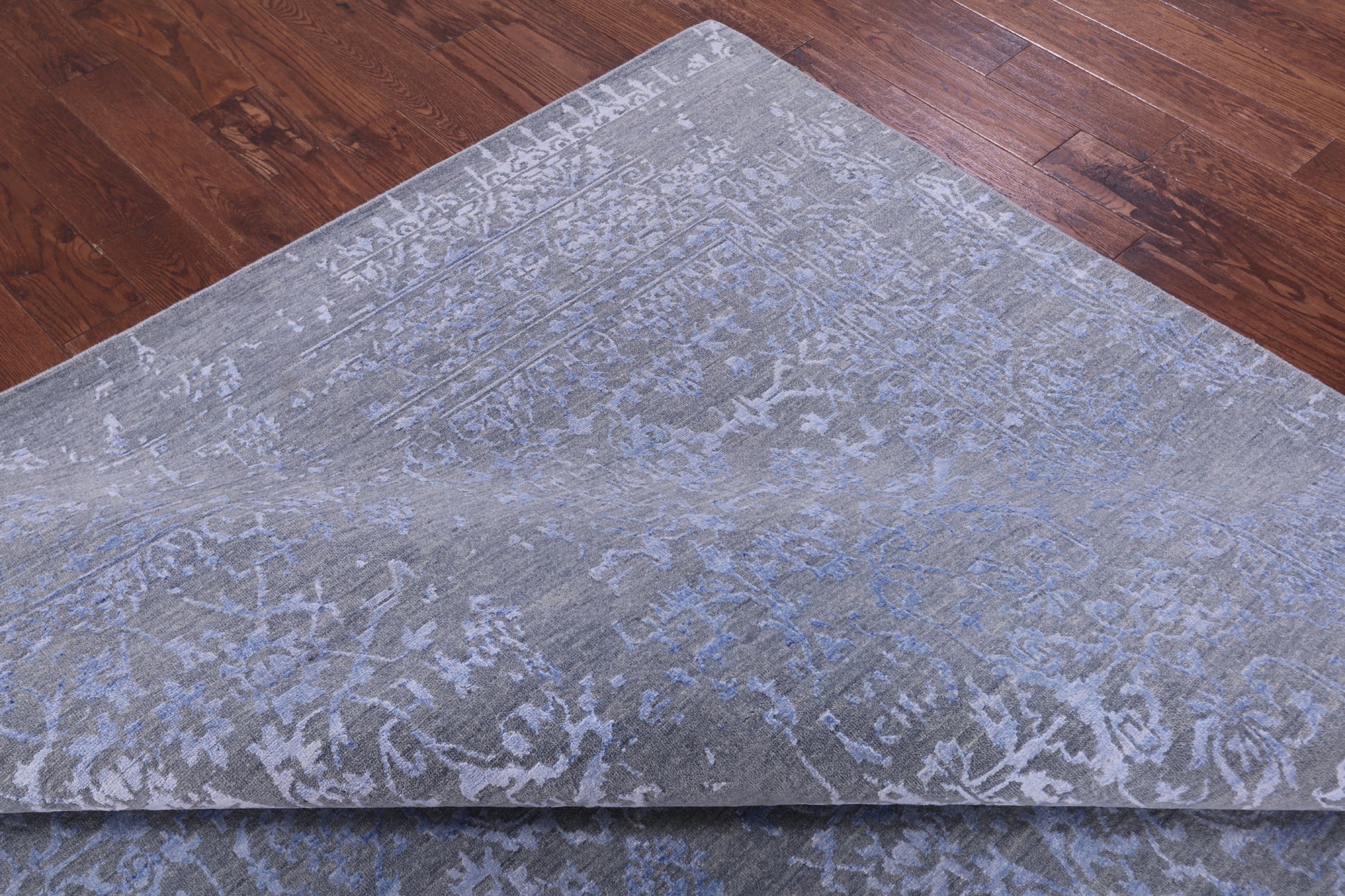 Grey Persian Handmade Wool & Silk Rug - 9' 0" X 12' 0" - Golden Nile