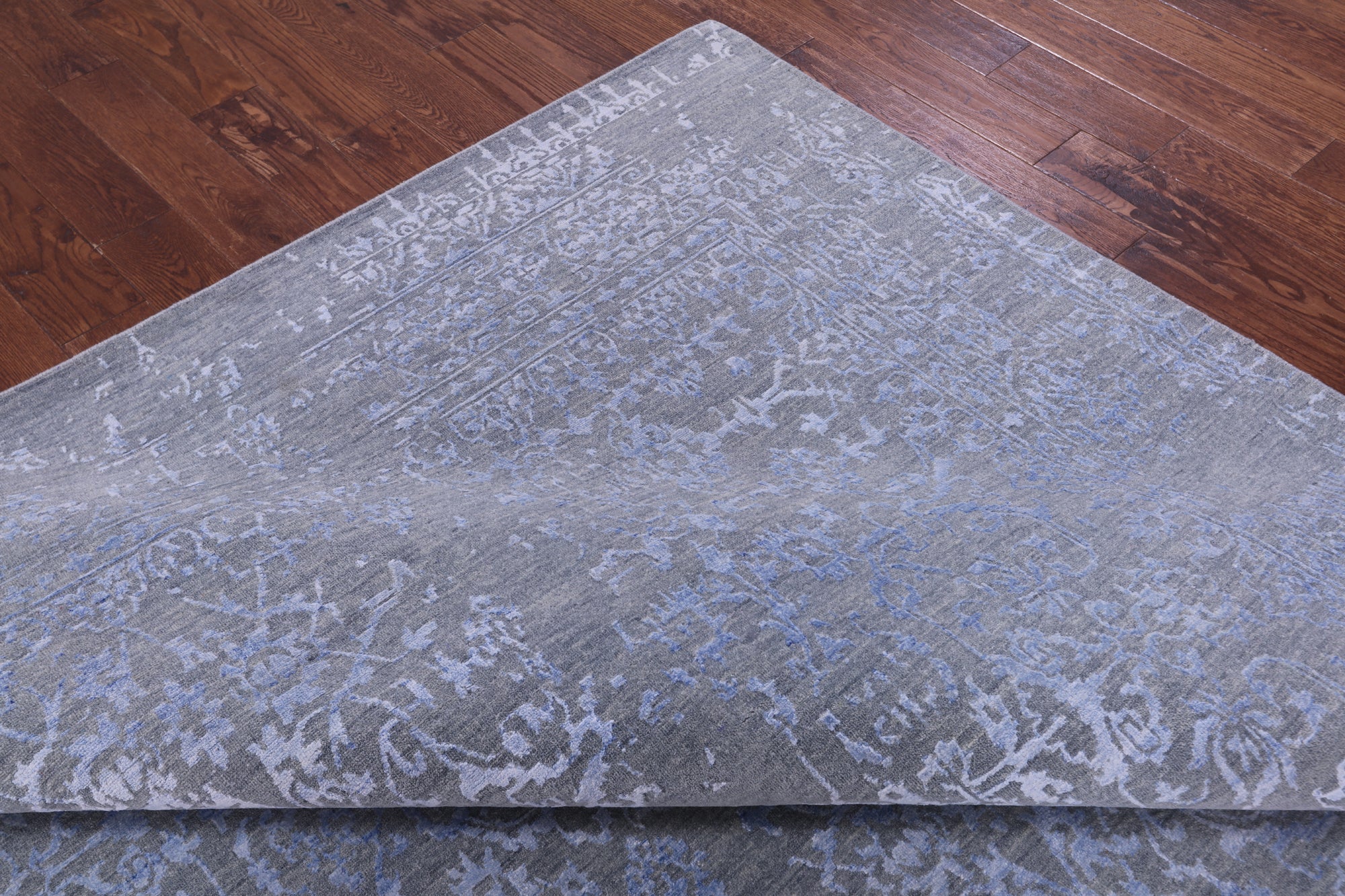 Grey Persian Handmade Wool & Silk Rug - 9' 0" X 12' 0" - Golden Nile