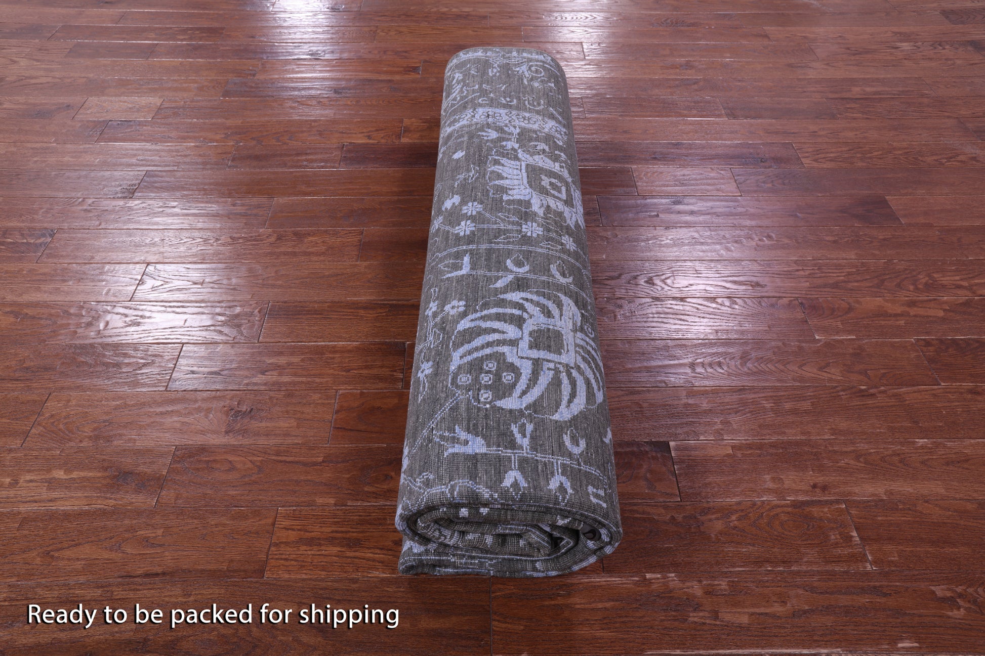 Grey Persian Tabriz Hand Knotted Wool & Silk Rug - 9' 0" X 12' 3" - Golden Nile