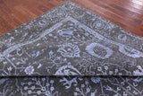 Grey Persian Tabriz Hand Knotted Wool & Silk Rug - 9' 0" X 12' 3" - Golden Nile