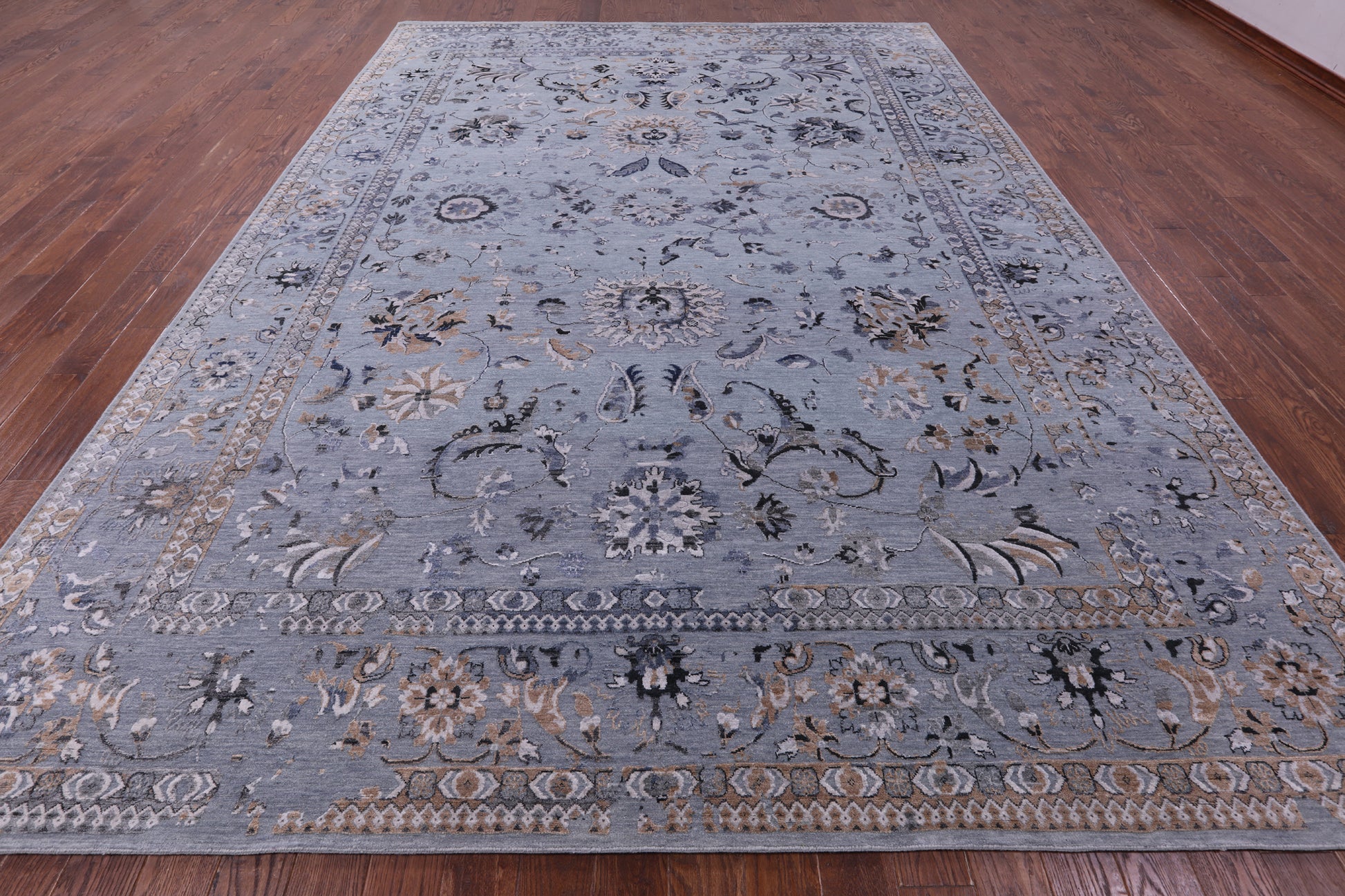 Persian Tabriz Hand Knotted Wool & Silk Rug - 10' 0" X 13' 9" - Golden Nile