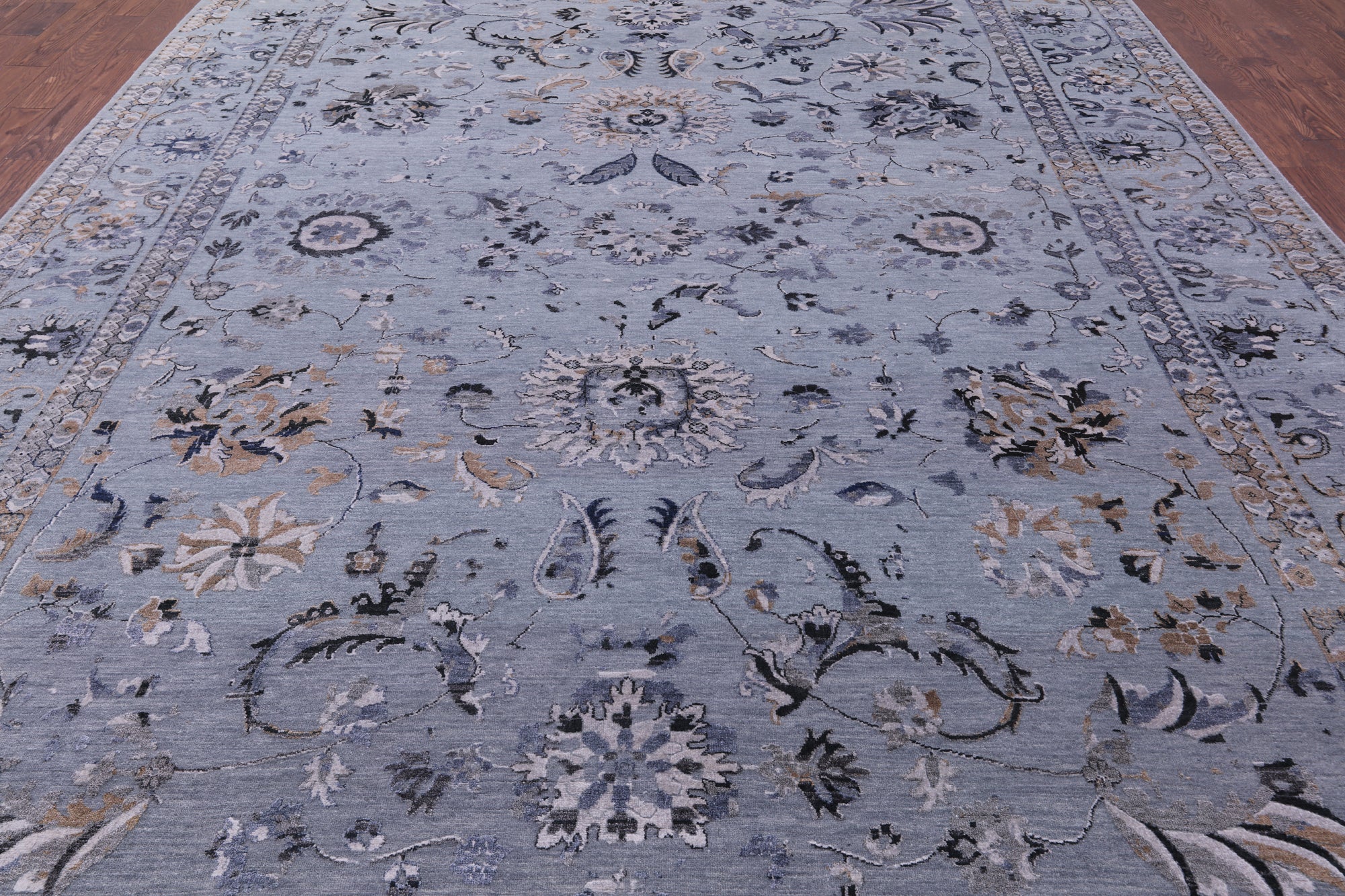 Persian Tabriz Hand Knotted Wool & Silk Rug - 10' 0" X 13' 9" - Golden Nile