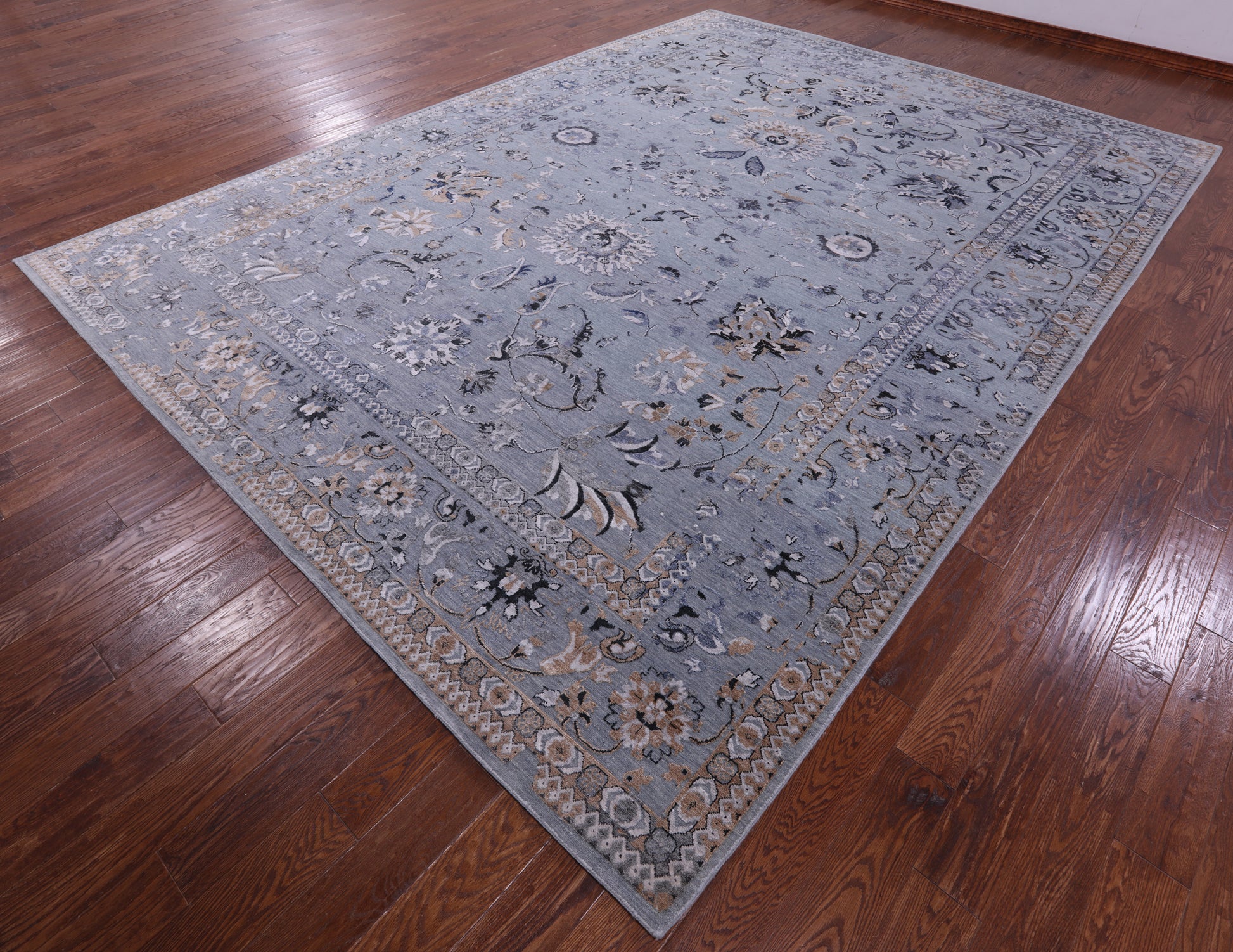 Persian Tabriz Hand Knotted Wool & Silk Rug - 10' 0" X 13' 9" - Golden Nile