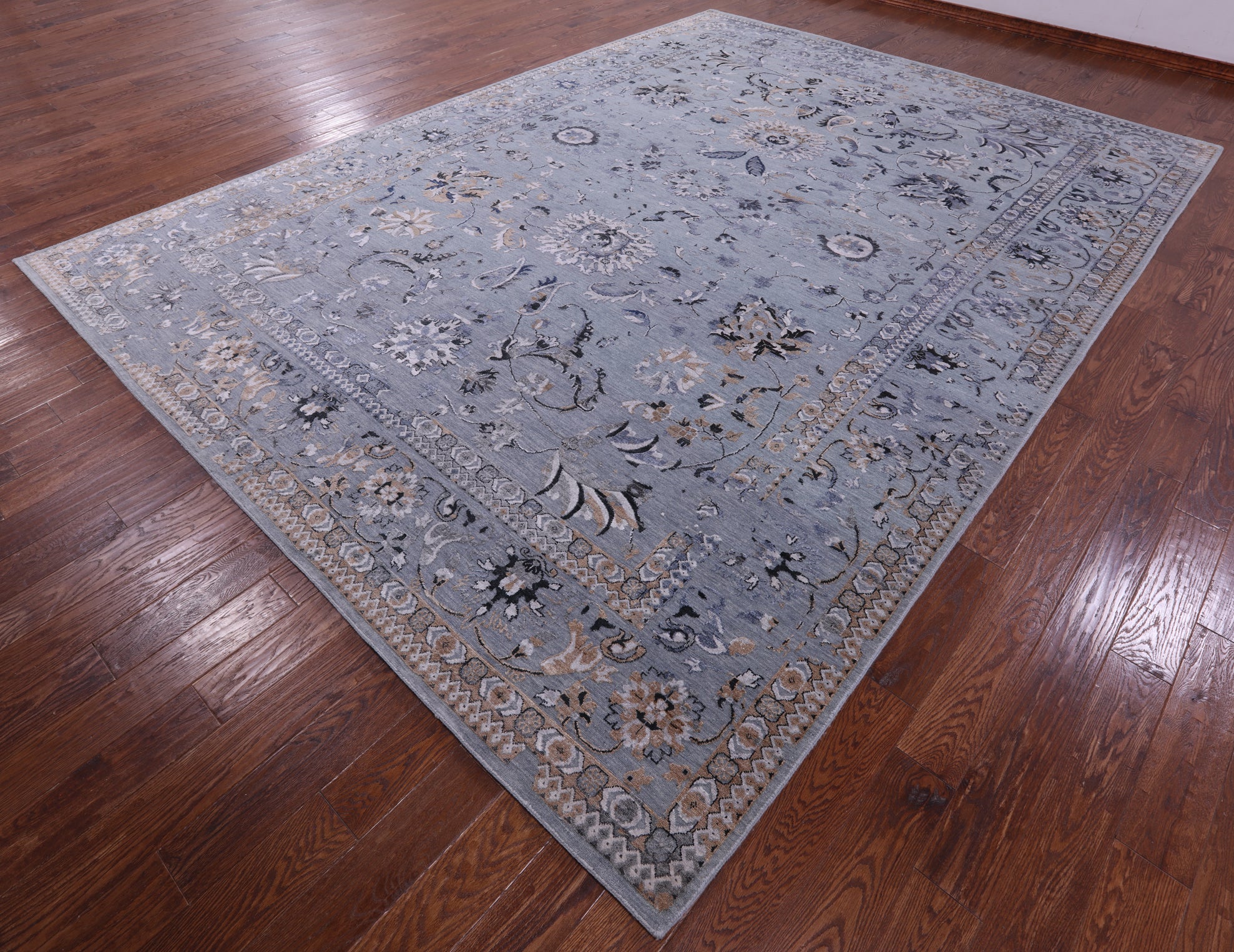 Persian Tabriz Hand Knotted Wool & Silk Rug - 10' 0" X 13' 9" - Golden Nile