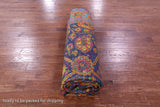Blue Persian Hand Knotted Wool & Silk Rug - 9' 0" X 11' 10" - Golden Nile