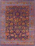 Blue Persian Hand Knotted Wool & Silk Rug - 9' 0" X 11' 10" - Golden Nile