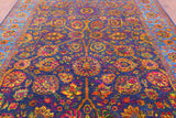 Blue Persian Hand Knotted Wool & Silk Rug - 9' 0" X 11' 10" - Golden Nile