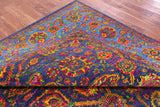 Blue Persian Hand Knotted Wool & Silk Rug - 9' 0" X 11' 10" - Golden Nile