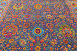 Blue Square Persian Handmade Wool & Silk Rug - 9' 0" X 9' 3" - Golden Nile
