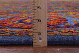 Blue Square Persian Handmade Wool & Silk Rug - 9' 0" X 9' 3" - Golden Nile